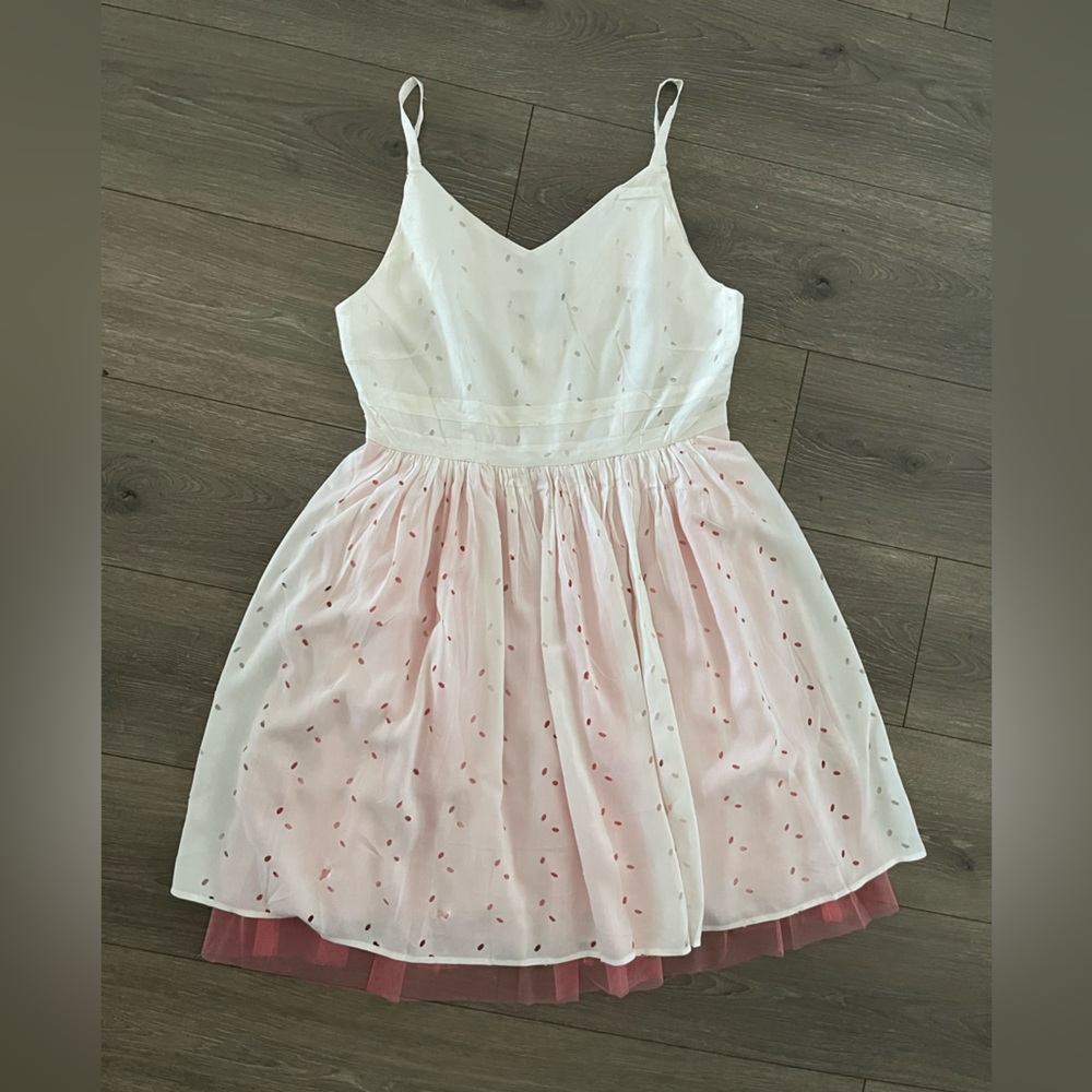 NWT Alice’s Pig Eyelet Mini Dress in White and Pink Size 8
